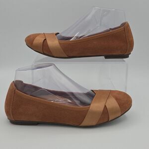 Vionic Maria Suede Ballet Flats Toffee Size 7W Wide Women’s Comfort Shoes